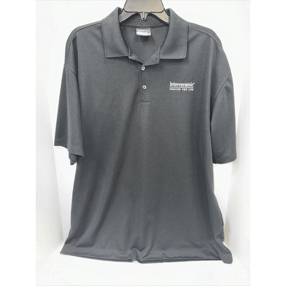Nike Golf Shirt Men's XL Black Short Sleeve Polo Interceramic